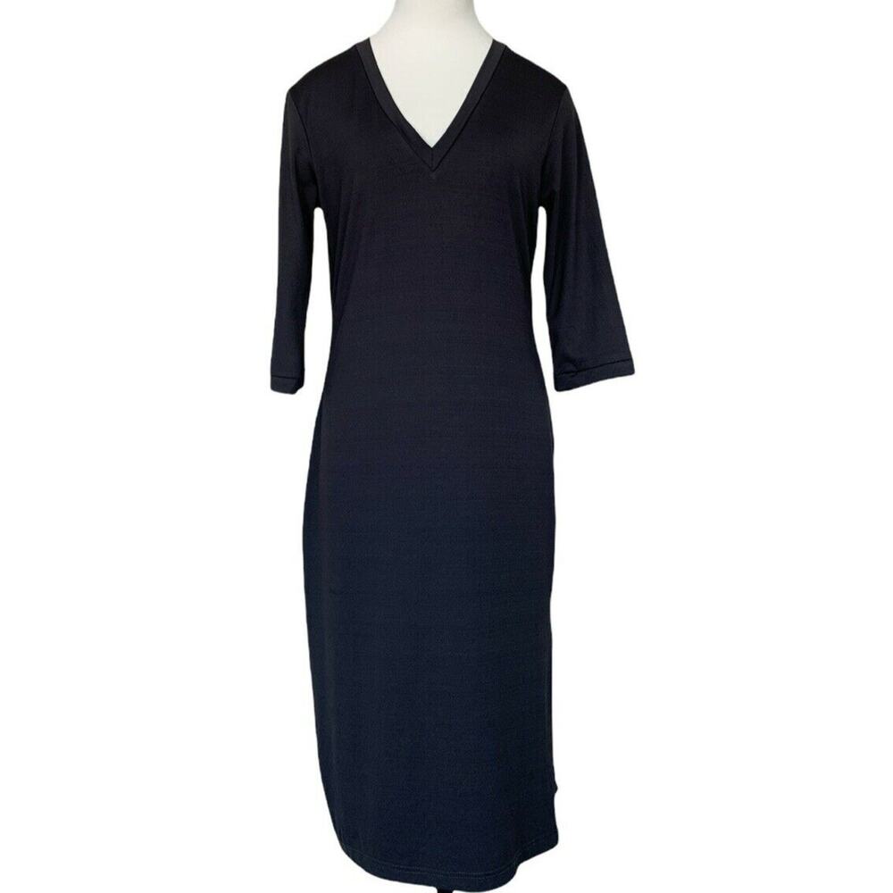 90s Minimalist Midi Dress Straight Bedo Medium Vintage Sheath Womens